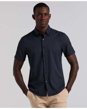 Perry Ellis Short Sleeve Solid Shirt - Blue