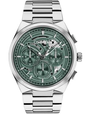 Calvin Klein Distinguish Skeleton Silver-tone Stainless Steel Bracelet Watch 44mm - Gray