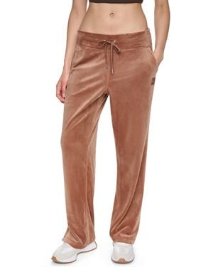DKNY Mid-rise Velour Wide-leg Track Pants - Multicolor