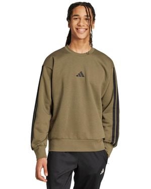 adidas Essentials 3-stripes Fleece Sweatshirt - Green