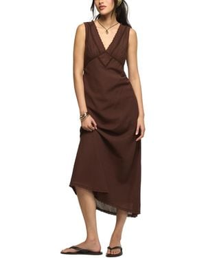 Lucky Brand V-neck Slip Dress - Brown