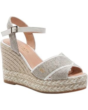 VISCATA Empuria Canvas Espadrille Sandal Wedges - Metallic