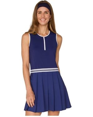 G Lifestyle Clothing G Lifestyle Quarter Zip Dress - Blue
