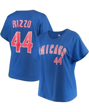 Majestic Anthony Rizzo Chicago Cubs Name Number T-shirt - Blue
