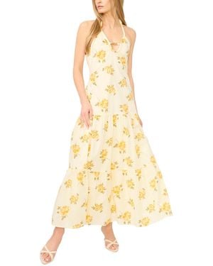 Parker Floral Print Halter Neck Maxi Dress - Yellow