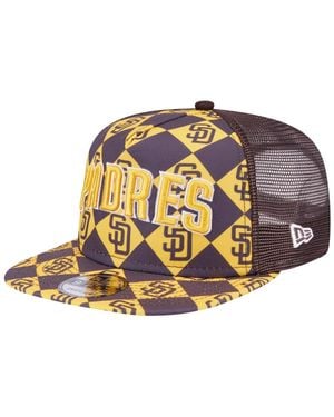KTZ San Diego Padres Seeing Diamonds A-frame Trucker 9fifty Snapback Hat - Brown