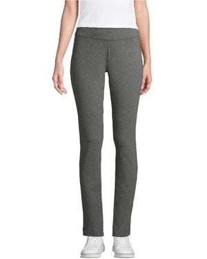 Lands' End Petite Starfish Mid Rise Slim Leg Pants - Gray