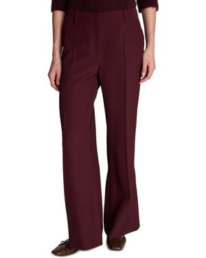 Kenneth Cole Faux Leather High-rise Wide-leg Pintuck Pants - Red