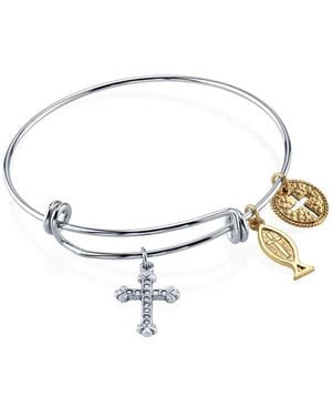 2028 Silver Tone Bangle Bracelet - Yellow