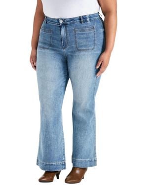 Avenue Plus Size Emmy Flared Jean - Blue
