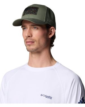 Columbia Royal And White Pfg Fish Flag Coolmax Trucker Snapback Hat