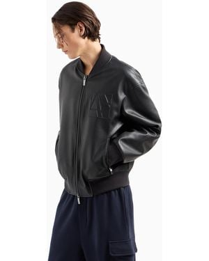 ARMANI EXCHANGE | Fux-lether Bomber Jcket - Blue