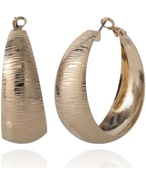 BCBGeneration Matte Textured Hoop Earrings - Natural
