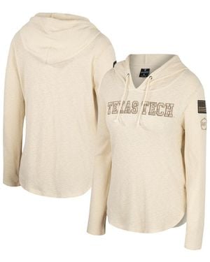Colosseum Athletics Texas Tech Red Raiders Oht Military Appreciation Casey Raglan Long Sleeve Hoodie T-shirt - Natural