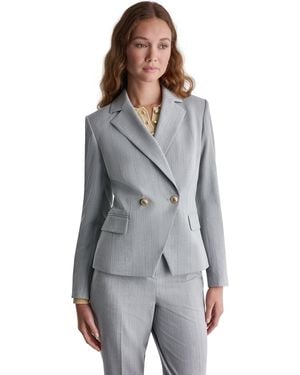 BCBGMAXAZRIA Double-breasted Notch Collar Blazer - Gray