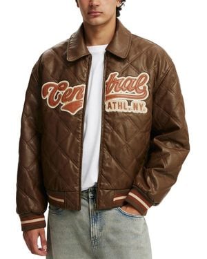 Cotton On Applique Bomber Jacket - Brown