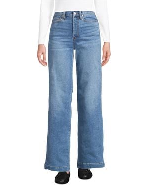 Lands' End Tall Recover High Rise Wide Leg Blue Jeans