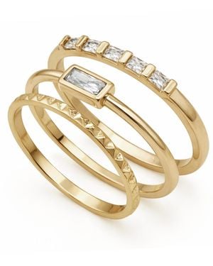 And Now This Cubic Zirconia Stack Ring - Metallic