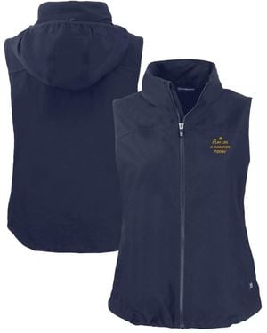 Cutter & Buck Notre Dame Fighting Irish Charter Hooded Full-zip Vest - Blue