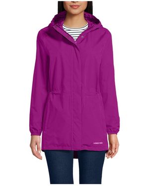 Lands' End Squall Packable Waterproof Raincoat - Purple