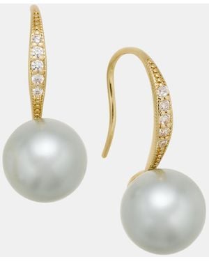 Charter Club Glass-pearl Drop Earrings - Metallic
