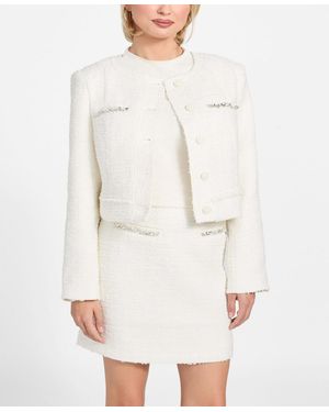 Guess Clotilde Long-sleeve Cropped Jacket - White