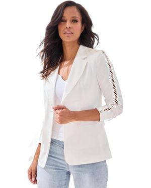 Lascana Crochet Detail Blazer - White