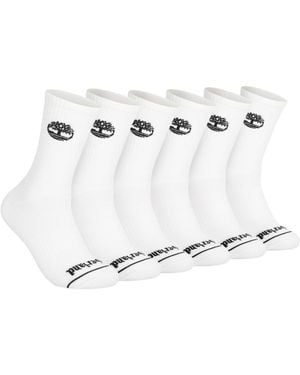 Timberland 6-pack Millboro Crew Socks - White