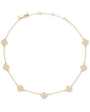 Kate Spade Gold-tone Flower Pave Scatter Necklace - Natural