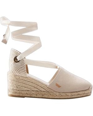 VISCATA Escala Canvas Espadrille Wedges - Metallic