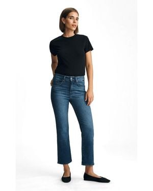 Mavi Anika Mid Rise Cropped Flare Jeans - Blue
