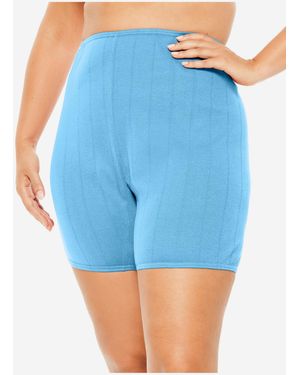 Comfort Choice Plus Size Cotton Bloomer 3-pack - Blue