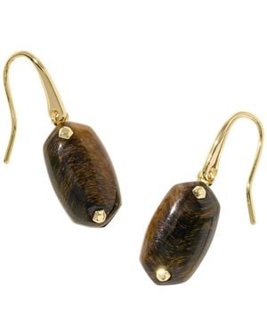 Kendra Scott Hawk's Eye Riveted Lee Drop Earrings - Metallic