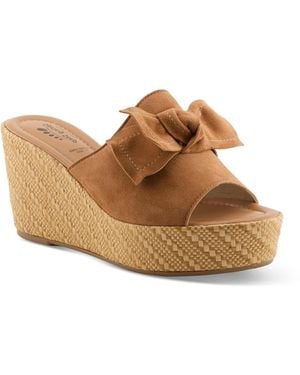 Spring Step Ellyn-woven Wedge - Brown