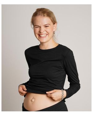 Nom Maternity Maternity Liv Long Sleeve Tee - Black