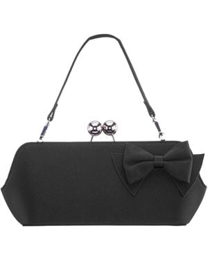 Nina Kenji Vintage Style Small Frame Handbag - Black