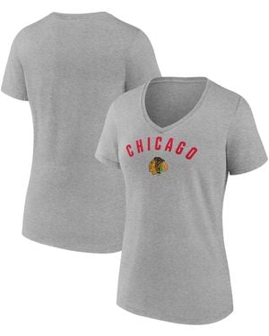 Fanatics Chicago Blackhawks V-neck T-shirt - Gray