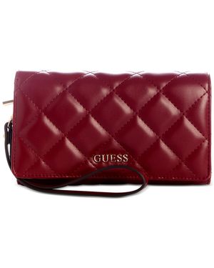 Guess Tinsley Quilted Phone Organizer Wristlet - Red