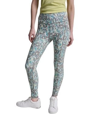 DKNY Printed High-wasit Fitness Tights - Blue