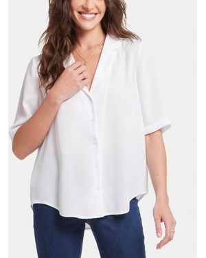 NYDJ Gabrielle Short Sleeve Top - White