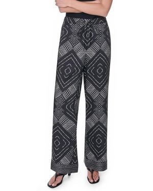 DKNY Printed Wide-leg Pants - Gray