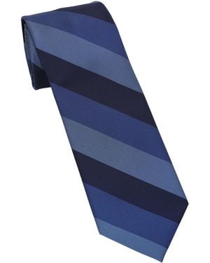 DKNY Slim Design Striped Neck Tie - Blue