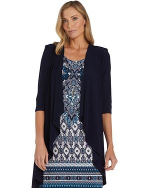 R & M Richards Crew Neck Dress & Jacket - Blue