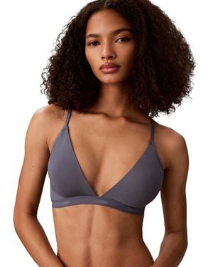 Calvin Klein Form To Body Lightly Lined Triangle Bralette Qf6758 - Blue