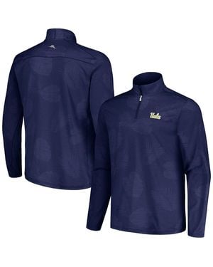 Tommy Bahama Illinois Fighting Illini Delray Frond Islandzone Half-zip Jacket - Blue