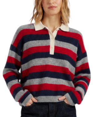 Chinti & Parker Chinti And Parker Merino Stripe Polo Top - Red