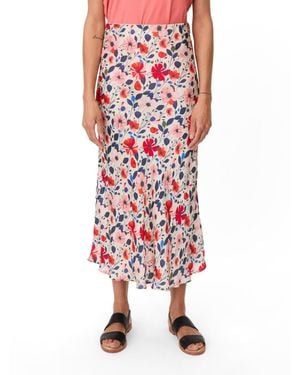 Masai High-waist Floral Midi Skirt - Red