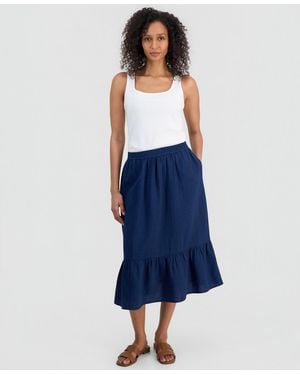 Style & Co. Indigo Gauze Tiered Midi Skirt - Blue