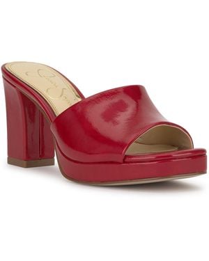 Jessica Simpson Elyzza Block Heel Dress Sandals - Red