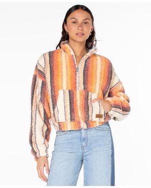 Roxy Cold Surf Full-zip Mock Neck Top - Multicolor